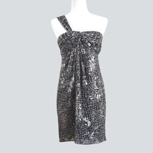 DONNA RICCO Women's One Shoulder Metallic Dress Size 4